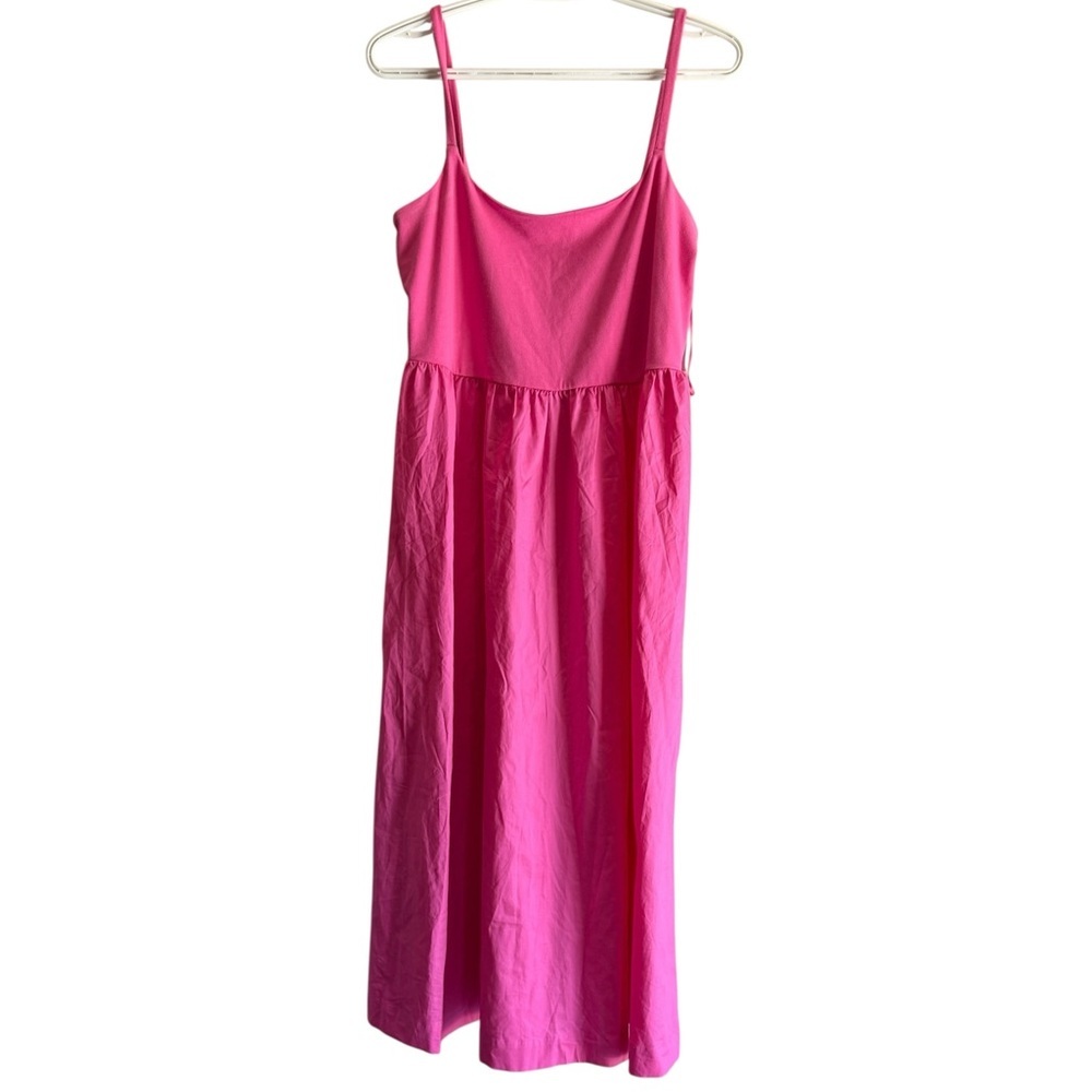 NWTS Old Navy pink cotton midi dress, size L, cute, comfy, summer, beach dress - Picture 3 of 7